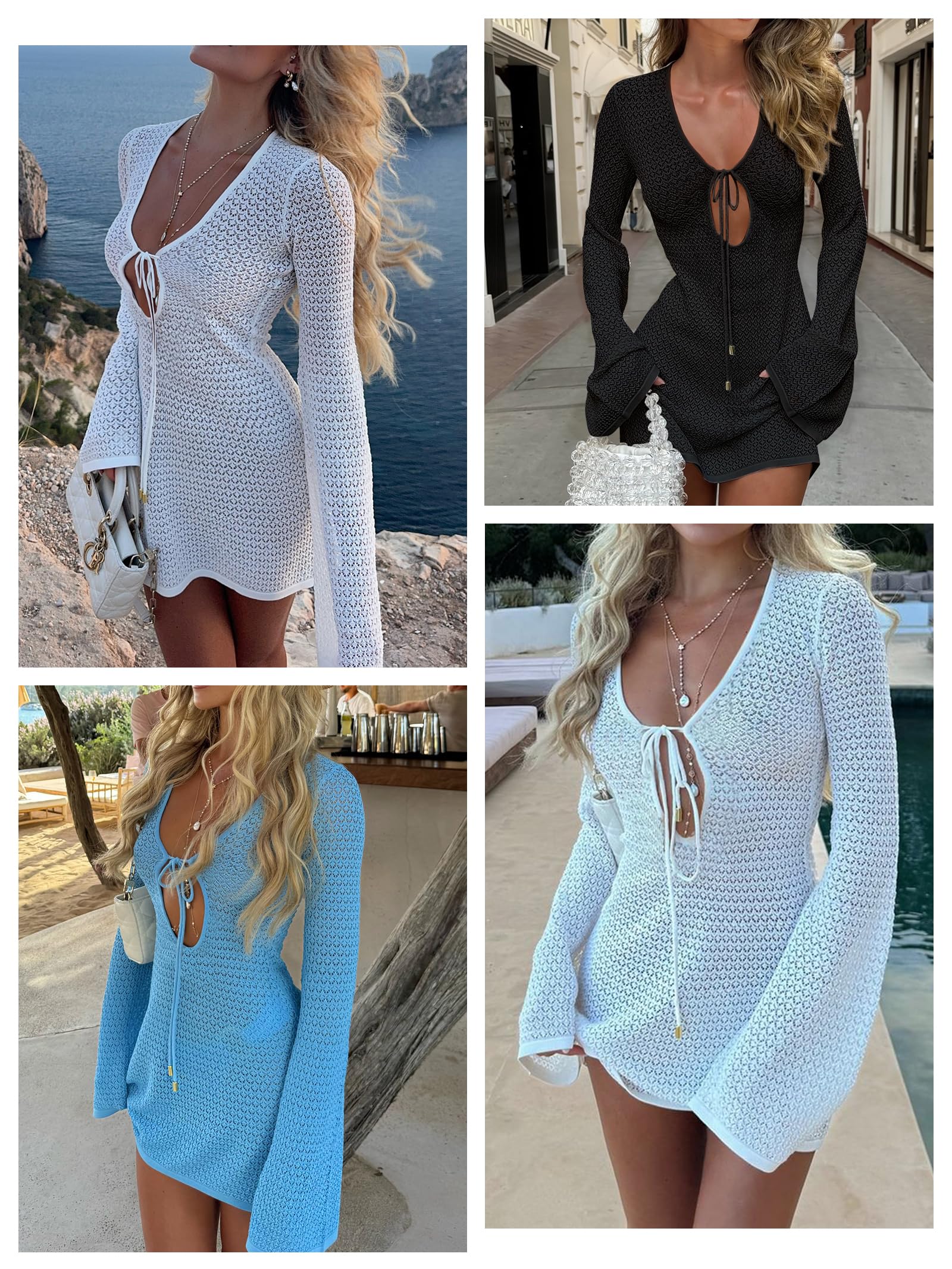 Foto 3 pulgar | Traje De Baño Con Cobertura Anrabess, Traje De Baño De Ganchillo, Vestido De Playa Para Mujer - Venta Internacional.