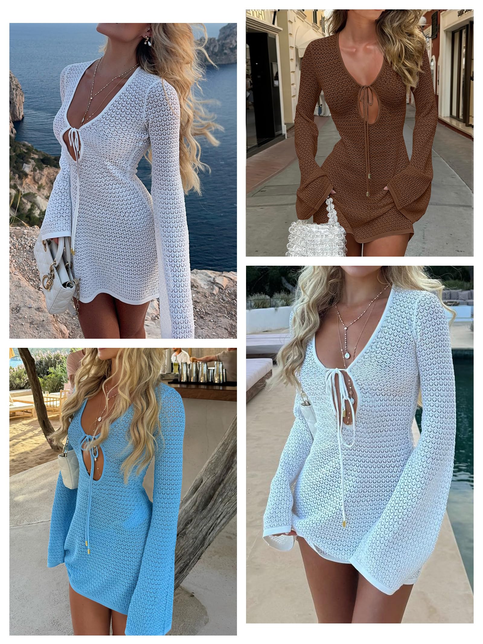 Foto 3 pulgar | Traje De Baño Con Cobertura Anrabess, Traje De Baño De Ganchillo, Vestido De Playa Para Mujer - Venta Internacional.
