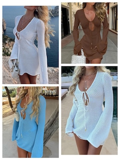 Foto 2 | Traje De Baño Con Cobertura Anrabess, Traje De Baño De Ganchillo, Vestido De Playa Para Mujer - Venta Internacional.