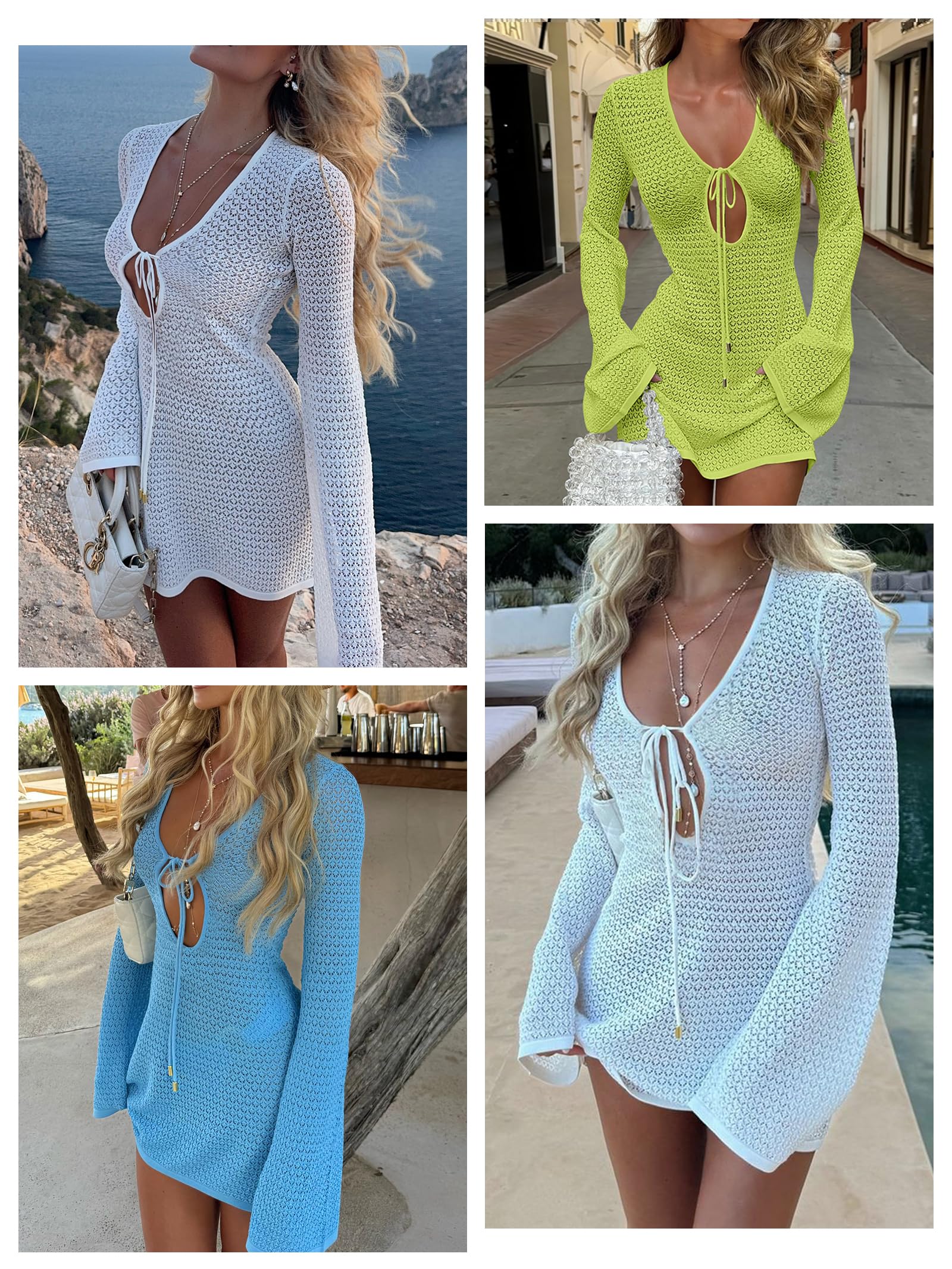 Foto 3 pulgar | Traje De Baño Con Cobertura Anrabess, Traje De Baño De Ganchillo, Vestido De Playa Para Mujer - Venta Internacional.