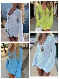 Foto 2 | Traje De Baño Con Cobertura Anrabess, Traje De Baño De Ganchillo, Vestido De Playa Para Mujer - Venta Internacional.