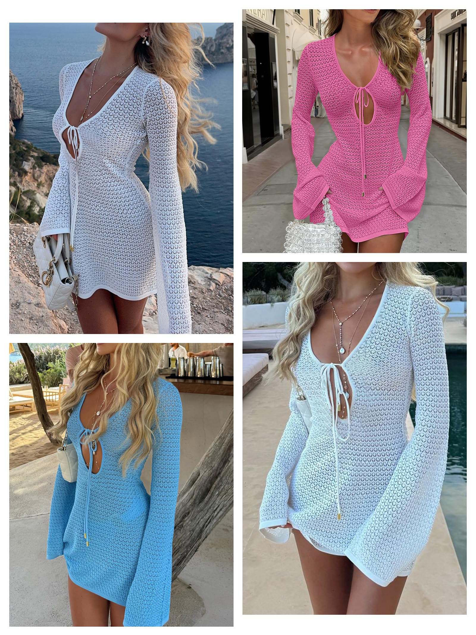 Foto 3 pulgar | Traje De Baño Con Cobertura Anrabess, Traje De Baño De Ganchillo, Vestido De Playa Para Mujer - Venta Internacional.