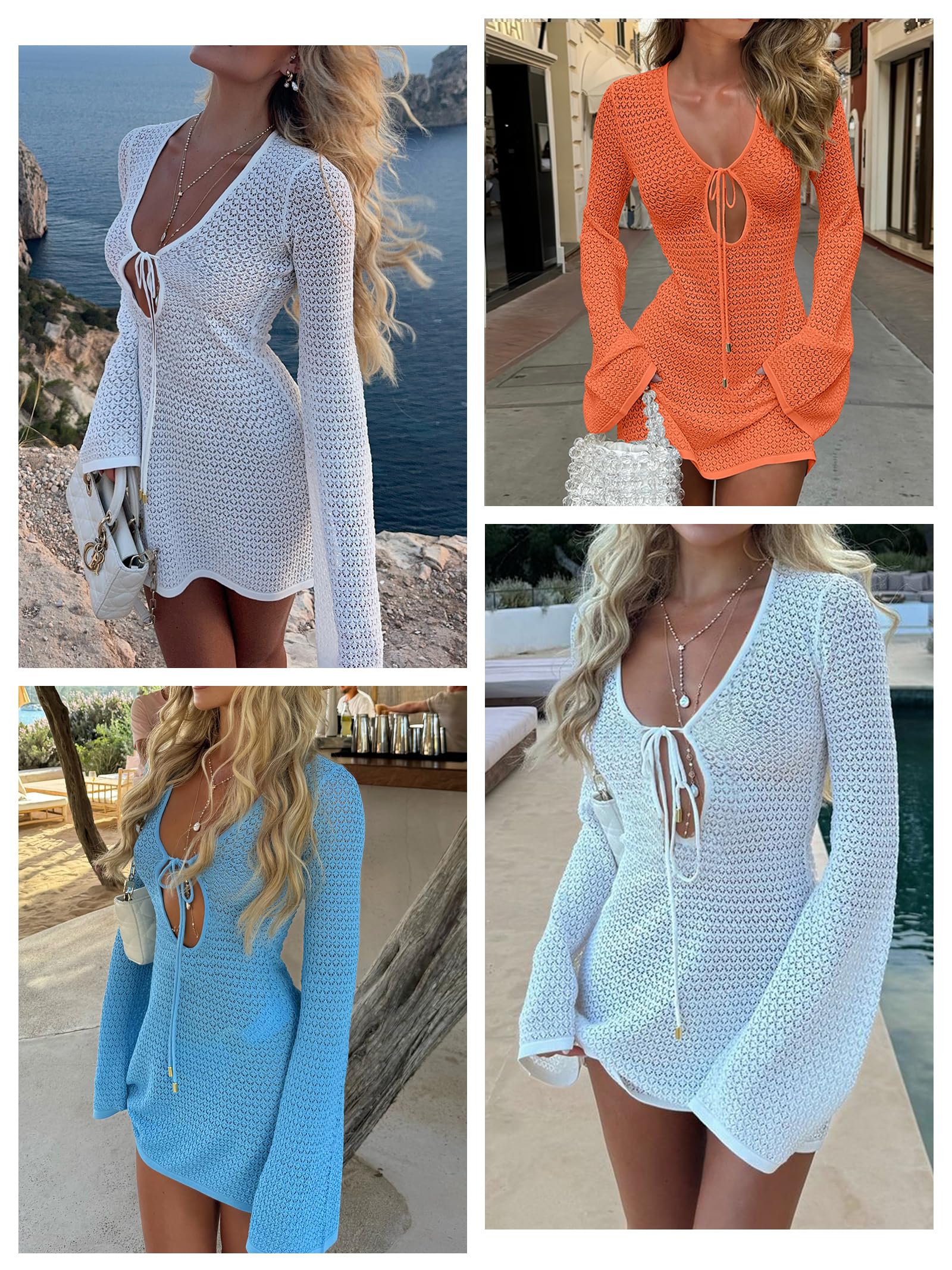 Foto 2 | Traje De Baño Con Cobertura Anrabess, Traje De Baño De Ganchillo, Vestido De Playa Para Mujer - Venta Internacional.