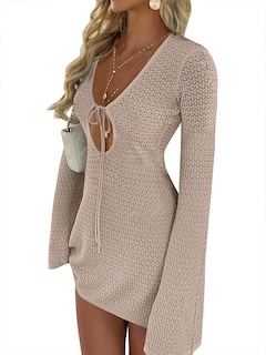 Foto 1 | Traje De Baño Cover Up Anrabess Traje De Baño De Ganchillo Hollow Out Khaki - Venta Internacional.