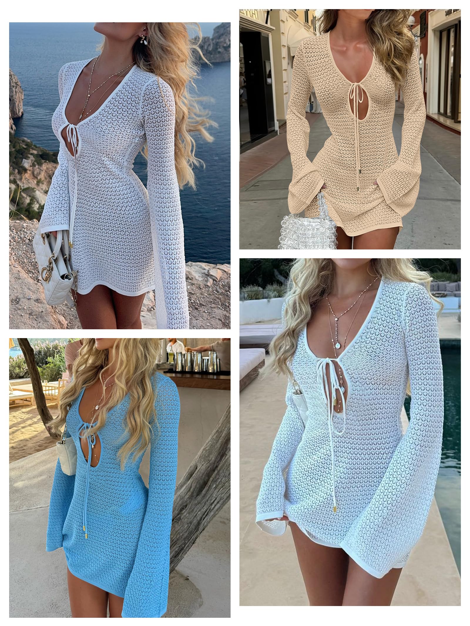 Foto 3 pulgar | Traje De Baño Con Cobertura Anrabess, Traje De Baño De Ganchillo, Vestido De Playa - Venta Internacional.