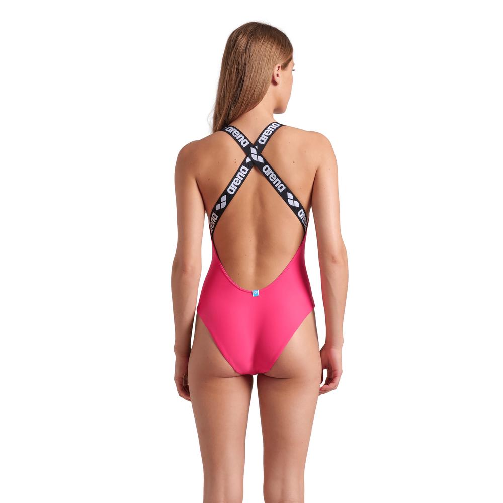 Foto 3 pulgar | Traje De Baño Arena Elastic Solid Para Mujer Rosa