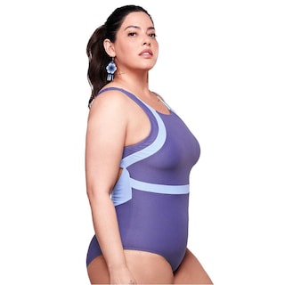 Foto 4 | Traje De Baño Completo Ilusión 75055 Azul Marino