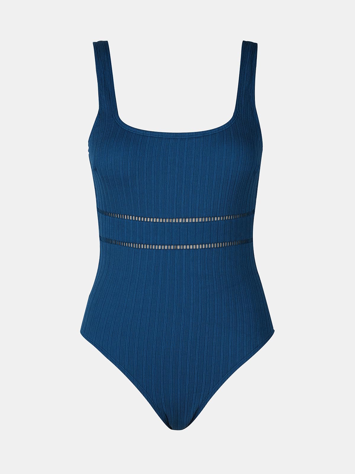 Foto 6 pulgar | Traje De Baño De Una Pieza Cupshe Con Cuello Redondo Texturizado Xl  Azul Marino - Venta Internacional.