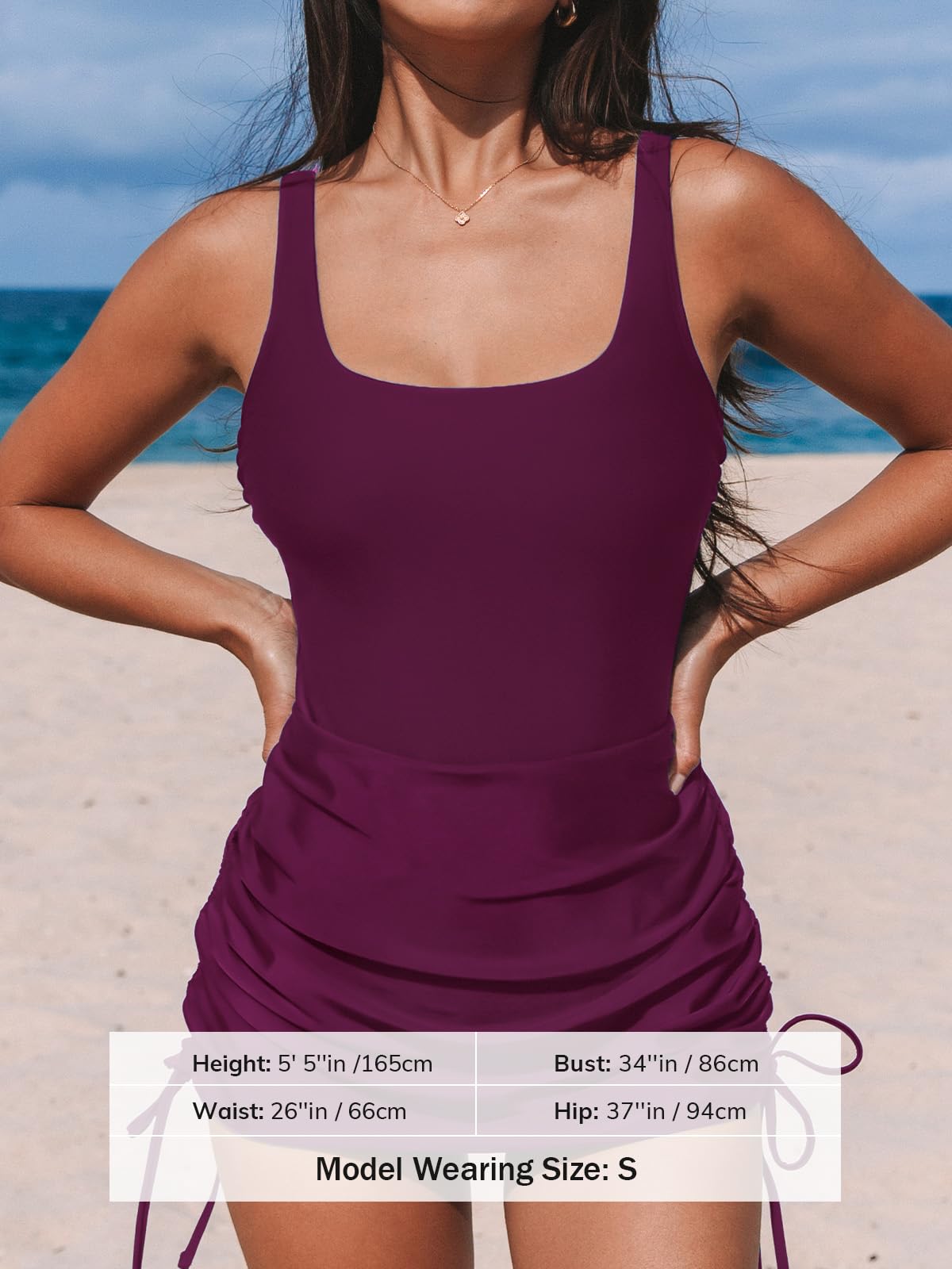 Foto 4 | Traje De Baño Cupshe De Una Pieza Con Cuello Cuadrado Para Mujer - Venta Internacional.