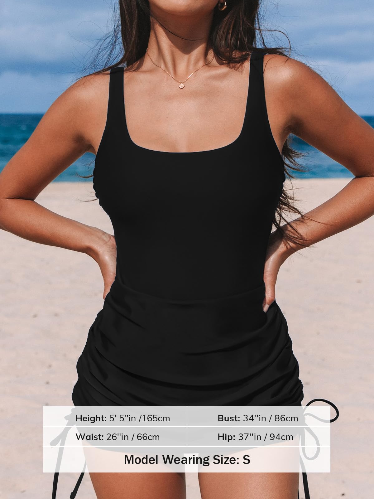 Foto 4 | Traje De Baño Cupshe De Una Pieza Con Cuello Cuadrado Para Mujer - Venta Internacional.