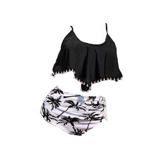 Foto 1 | Traje De Baño Dos Piezas Para Mujer Talla 12 Eo Safe Imports Esi-16236 Negro