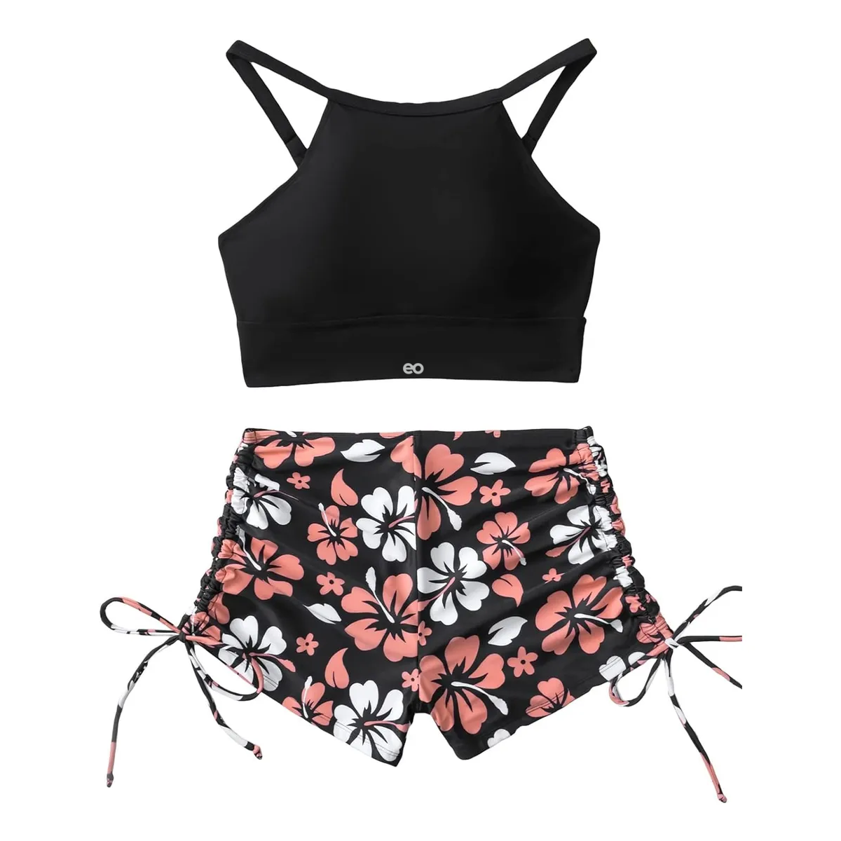 Foto 1 | Traje De Baño De Dos Piezas Estampado Talla Eg Eo Safe Imports Esi-19578 Negro