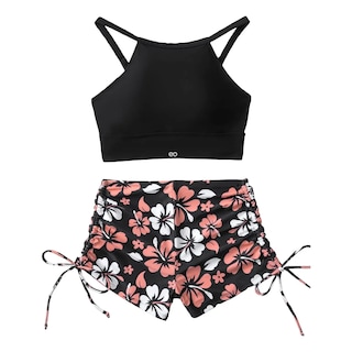 Foto 1 | Traje De Baño De Dos Piezas Estampado Talla Eg Eo Safe Imports Esi-19578 Negro