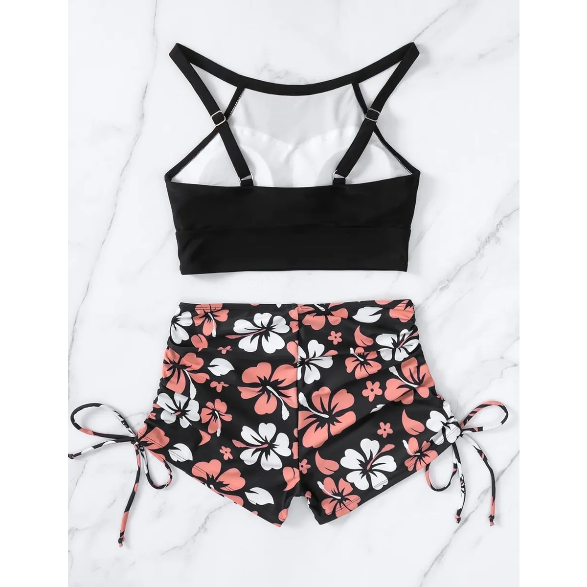 Foto 2 | Traje De Baño De Dos Piezas Estampado Talla Eg Eo Safe Imports Esi-19578 Negro