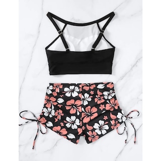 Foto 2 | Traje De Baño De Dos Piezas Estampado Talla Eg Eo Safe Imports Esi-19578 Negro