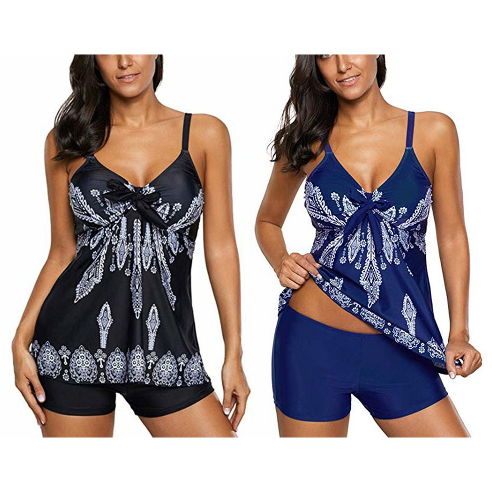 Foto 6 pulgar | Venta Internacional - Tankini Azul con Estampado Floral Control Abdominal para Mujer