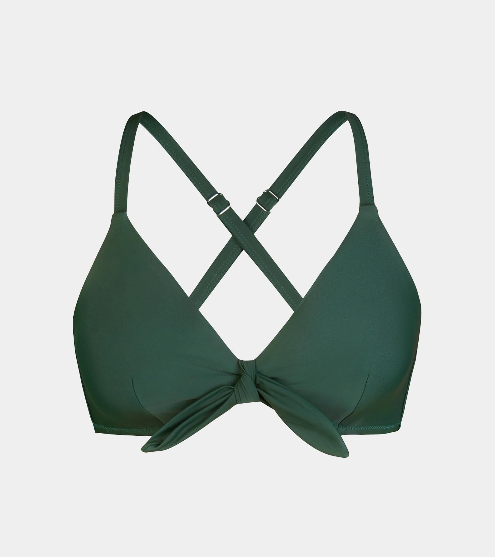 Foto 5 pulgar | Traje De Baño Cupshe Con Cuello En V Y Nudo, Corbata De Conejo Xs, Verde Oscuro - Venta Internacional.