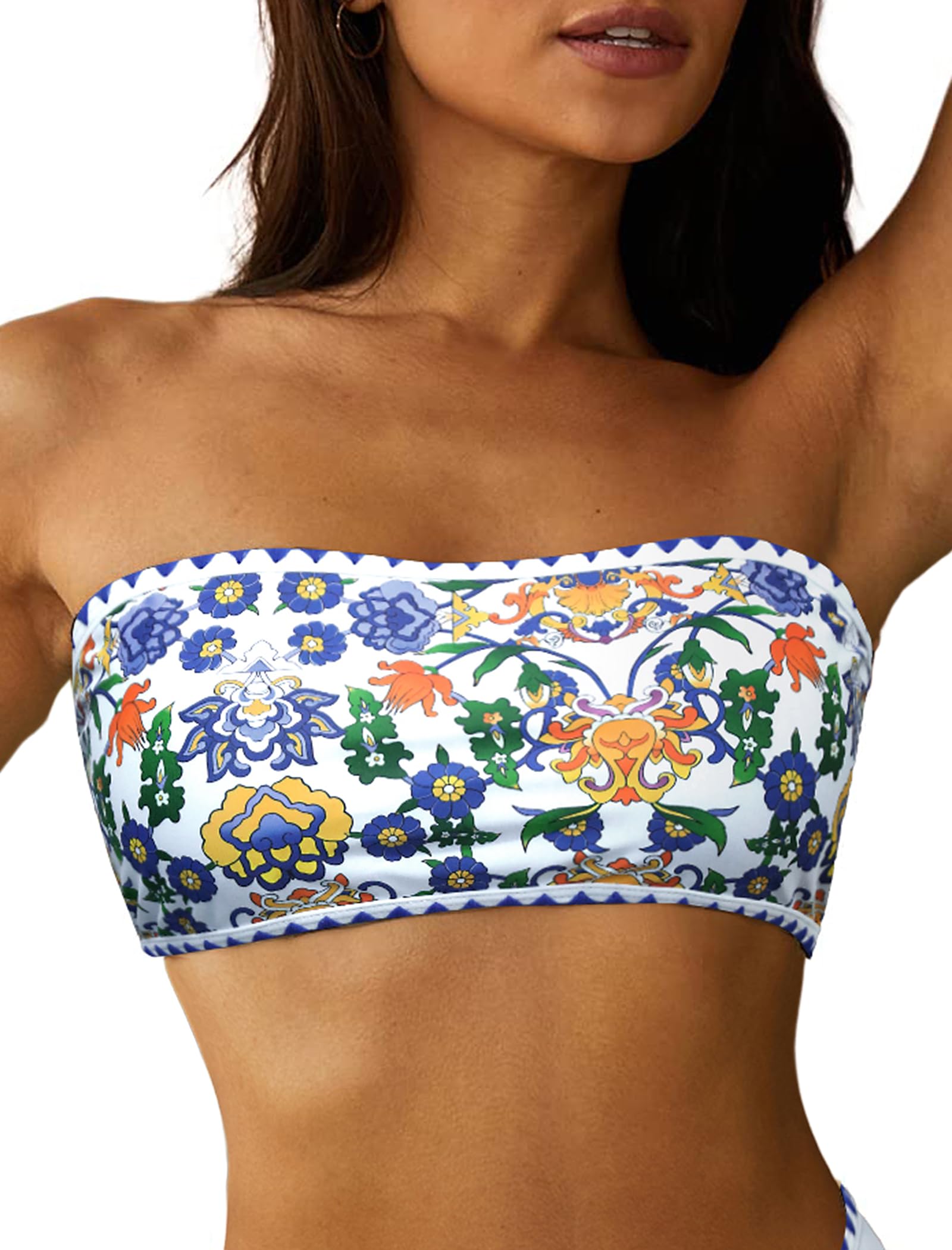 Foto 2 pulgar | Traje De Baño Sin Tirantes Tipo Bandeau Texturizado Zaful Para Mujer - Venta Internacional.