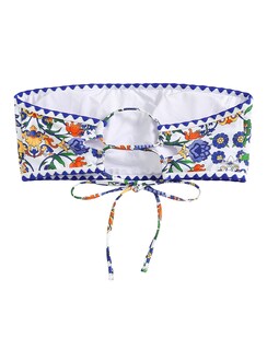 Foto 4 | Traje De Baño Sin Tirantes Tipo Bandeau Texturizado Zaful Para Mujer - Venta Internacional.
