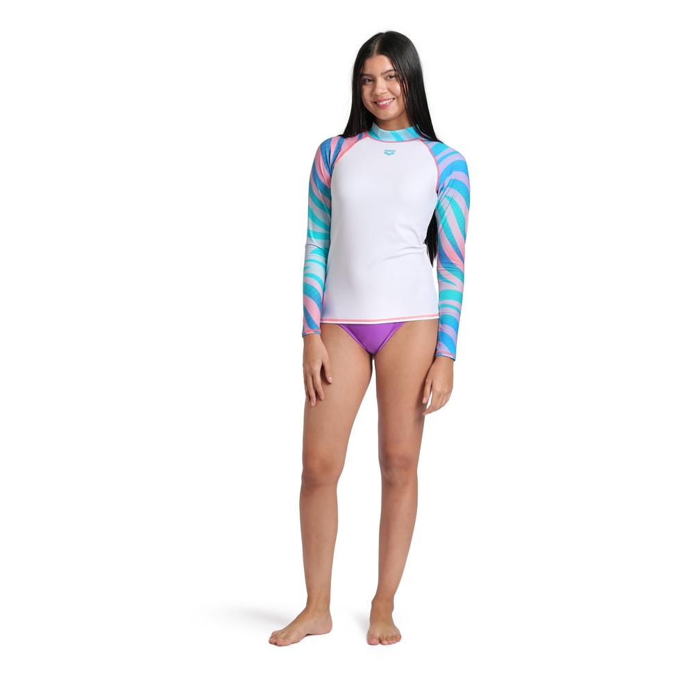 Foto 4 pulgar | Rash Vest Arena Allover Manga Larga Para Mujer Blanco