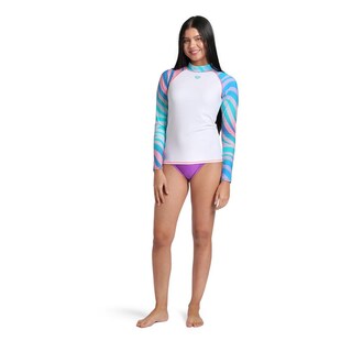 Foto 3 | Rash Vest Arena Allover Manga Larga Para Mujer Blanco