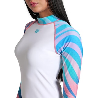 Foto 4 | Rash Vest Arena Allover Manga Larga Para Mujer Blanco