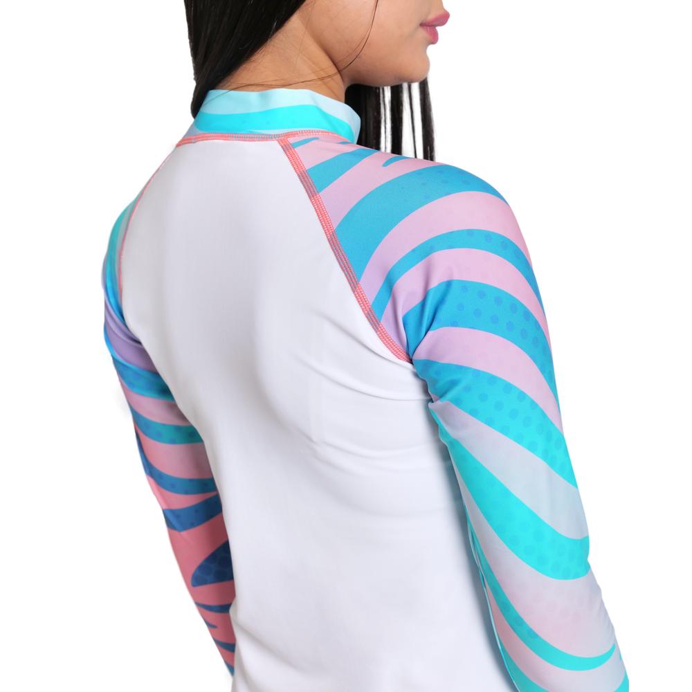 Foto 6 pulgar | Rash Vest Arena Allover Manga Larga Para Mujer Blanco
