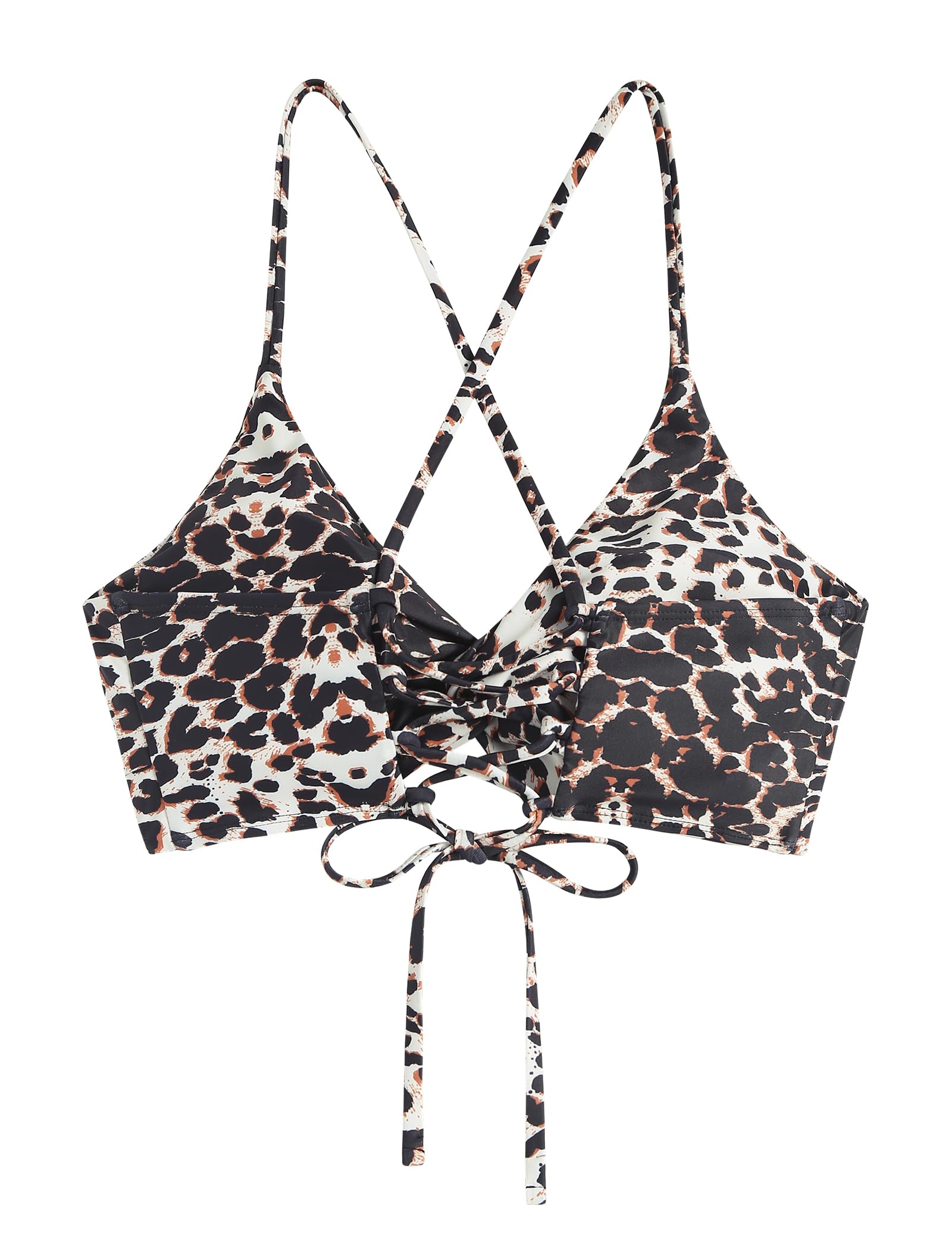 Foto 4 pulgar | Top De Bikini Zaful Twist Cross Push-up Acolchado Leopard S Para Mujer - Venta Internacional.