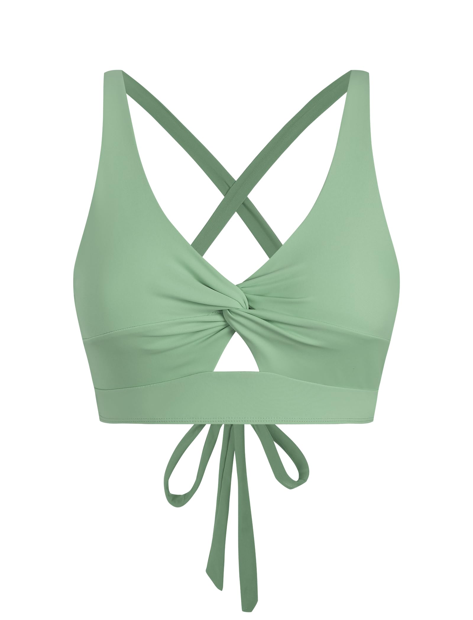 Foto 5 pulgar | Top De Bikini Zaful Twist Cross Push Up Acolchado En L Verde Para Mujer - Venta Internacional.