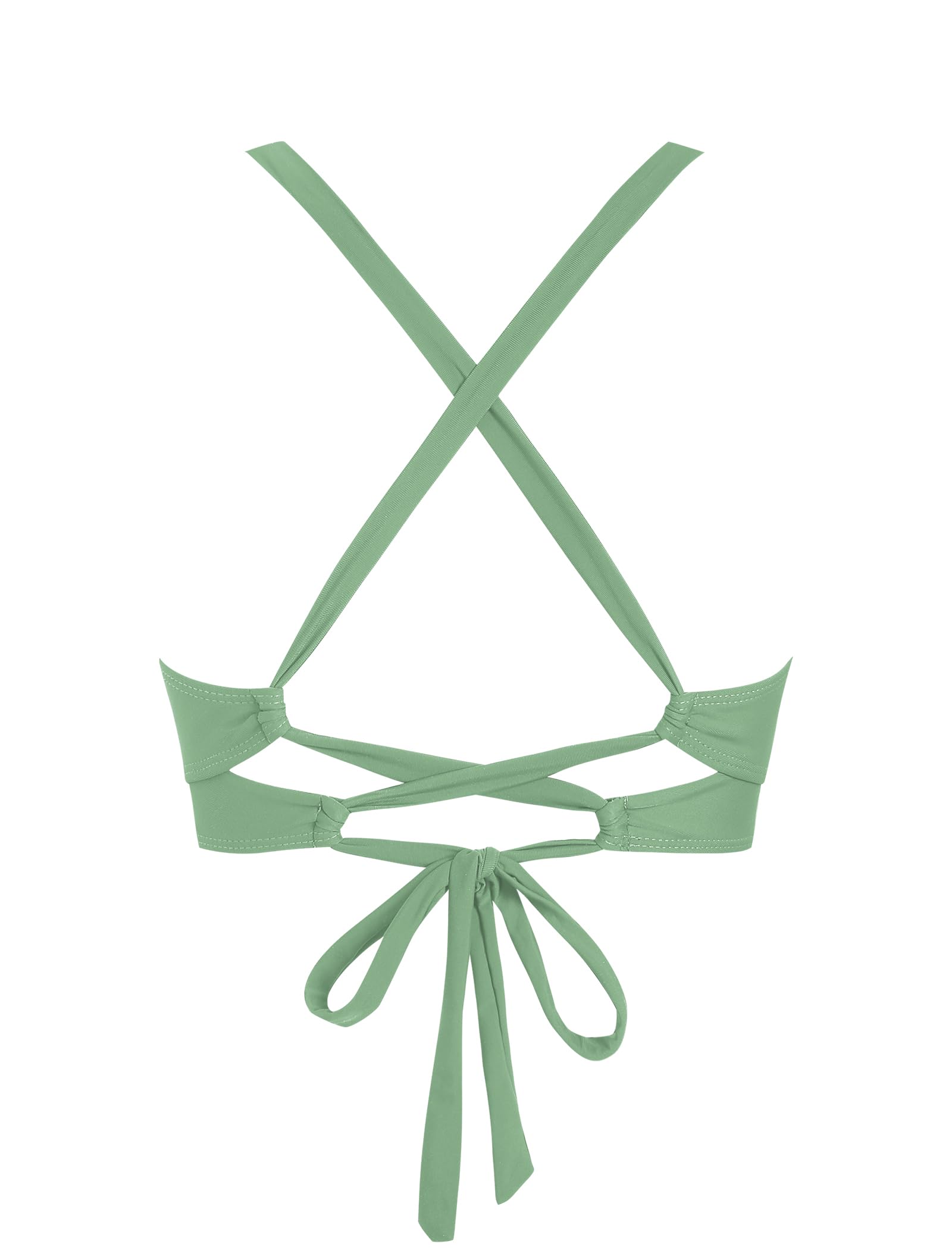 Foto 6 pulgar | Top De Bikini Zaful Twist Cross Push Up Acolchado En L Verde Para Mujer - Venta Internacional.