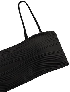 Foto 6 | Traje De Baño Sin Tirantes Tipo Bandeau Texturizado Zaful Negro - Venta Internacional.