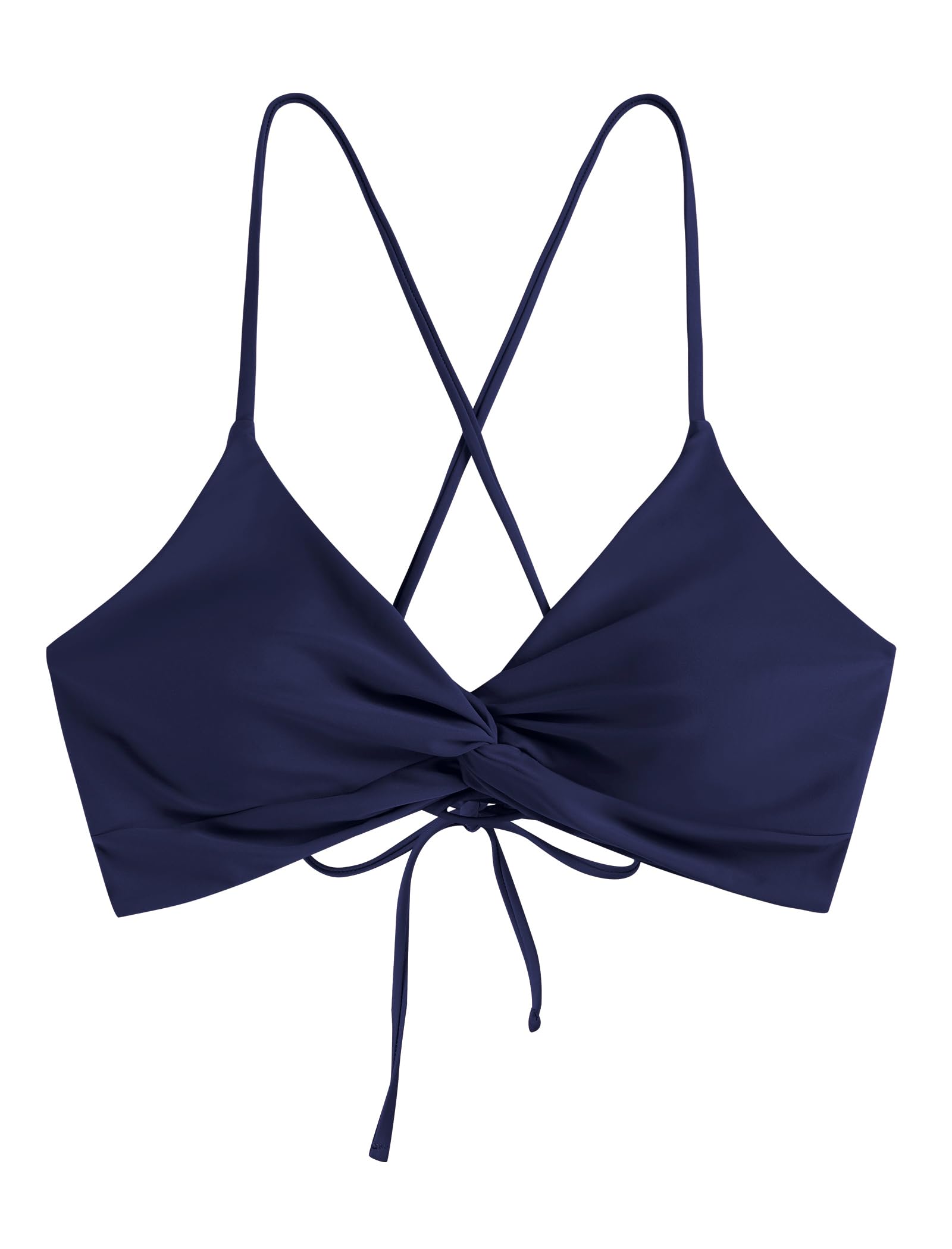 Foto 3 pulgar | Top De Bikini Zaful Twist Cross Push Up Acolchado Azul Marino Para Mujer - Venta Internacional.