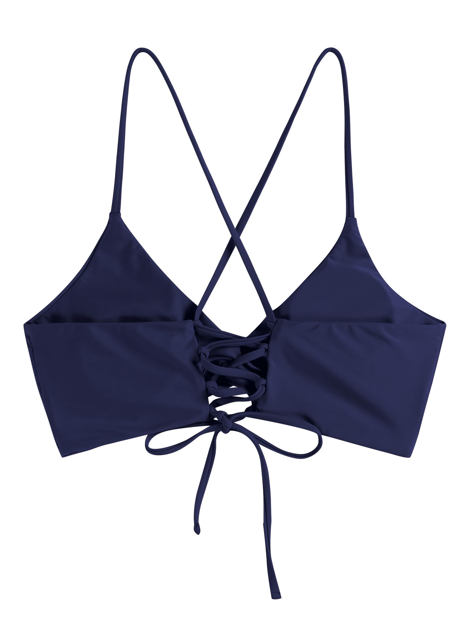 Foto 4 pulgar | Top De Bikini Zaful Twist Cross Push Up Acolchado Azul Marino Para Mujer - Venta Internacional.
