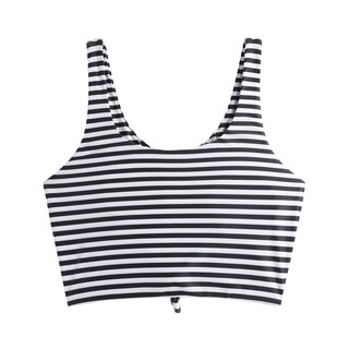 Foto 2 | Camiseta De Bikini Zaful, Tankini Corto Con Nudo En La Parte Delantera, Cuello Redondo, Negro - Venta Internacional.
