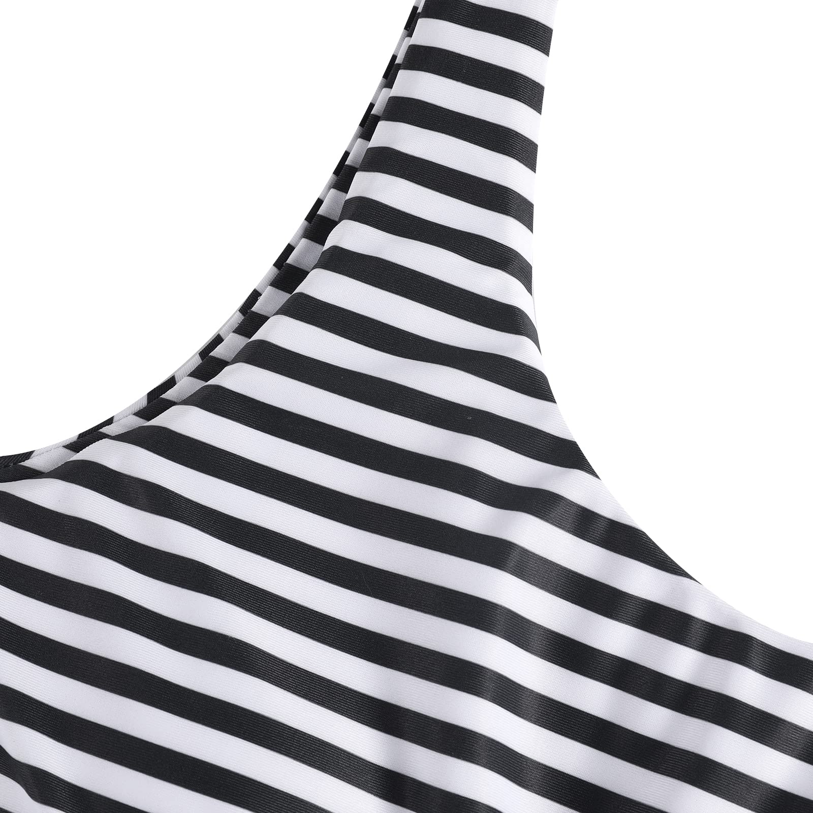 Foto 4 pulgar | Camiseta De Bikini Zaful, Tankini Corto Con Nudo En La Parte Delantera, Cuello Redondo, Negro - Venta Internacional.