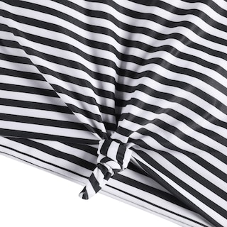 Foto 4 | Camiseta De Bikini Zaful, Tankini Corto Con Nudo En La Parte Delantera, Cuello Redondo, Negro - Venta Internacional.