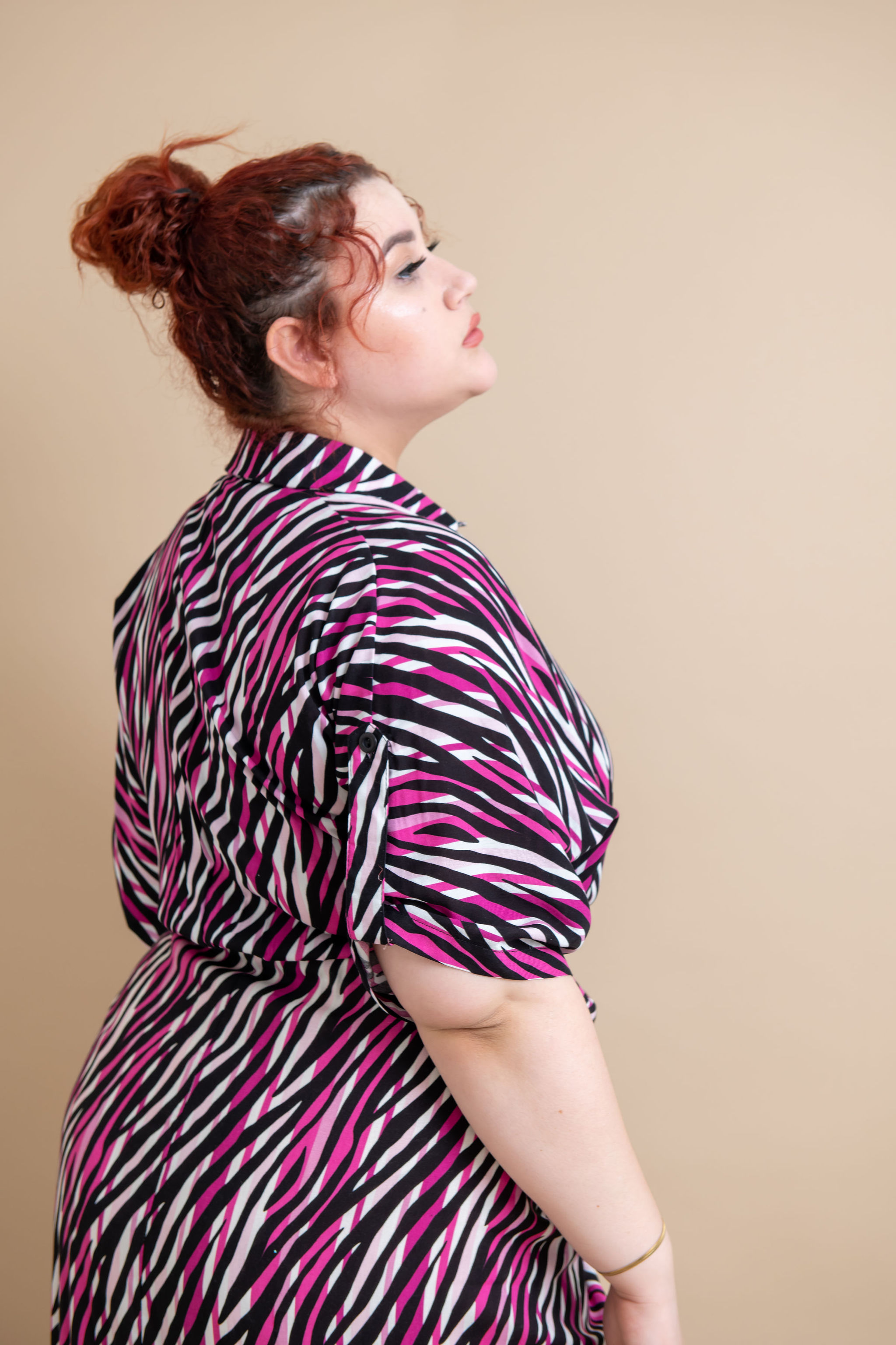 Foto 4 pulgar | Vestido Camisero Estampado Zebra Para Mujer Tallas Extras