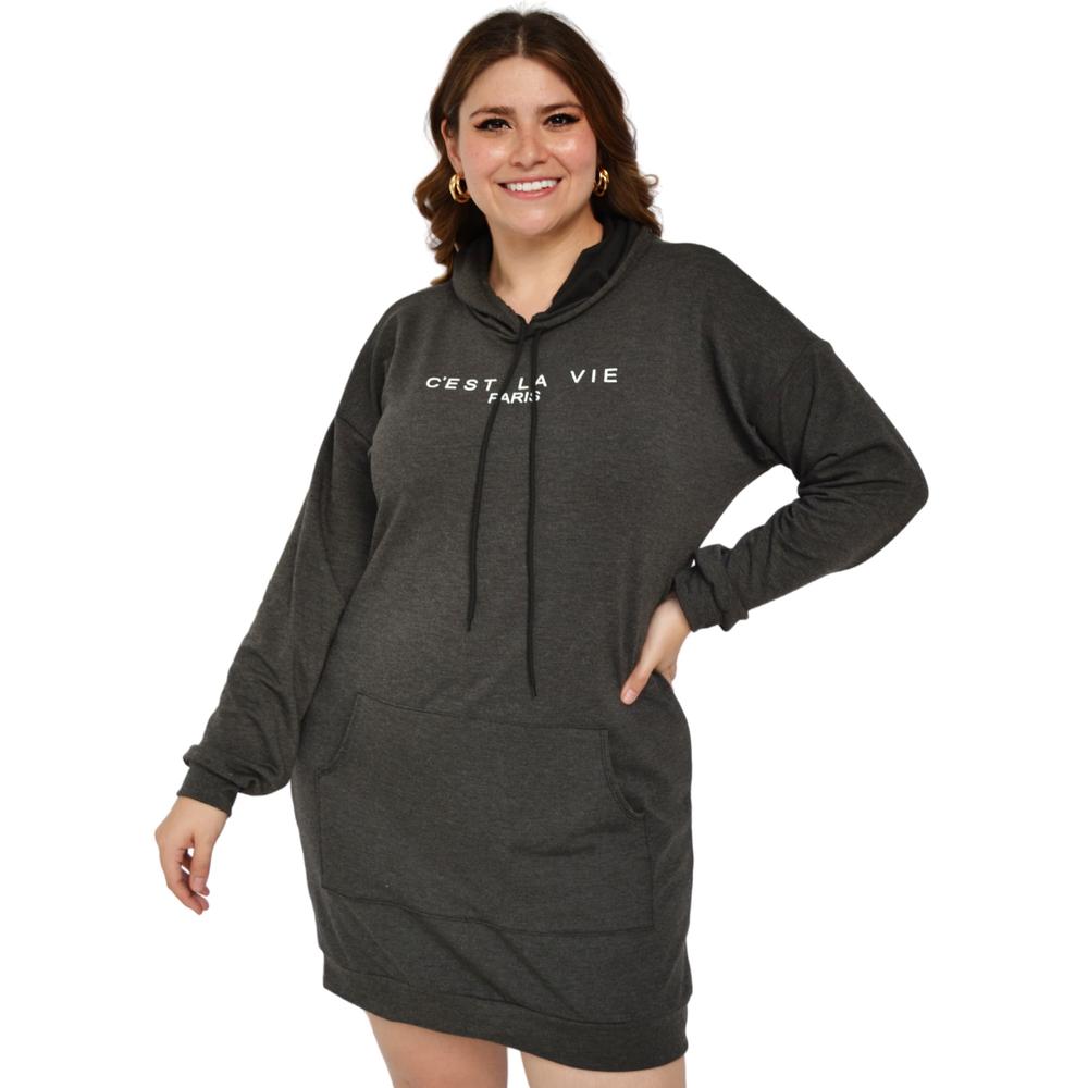 Foto 2 pulgar | Vestido Deportivo Roman Fashion V-GR-8024 color Gris Tallas Extras