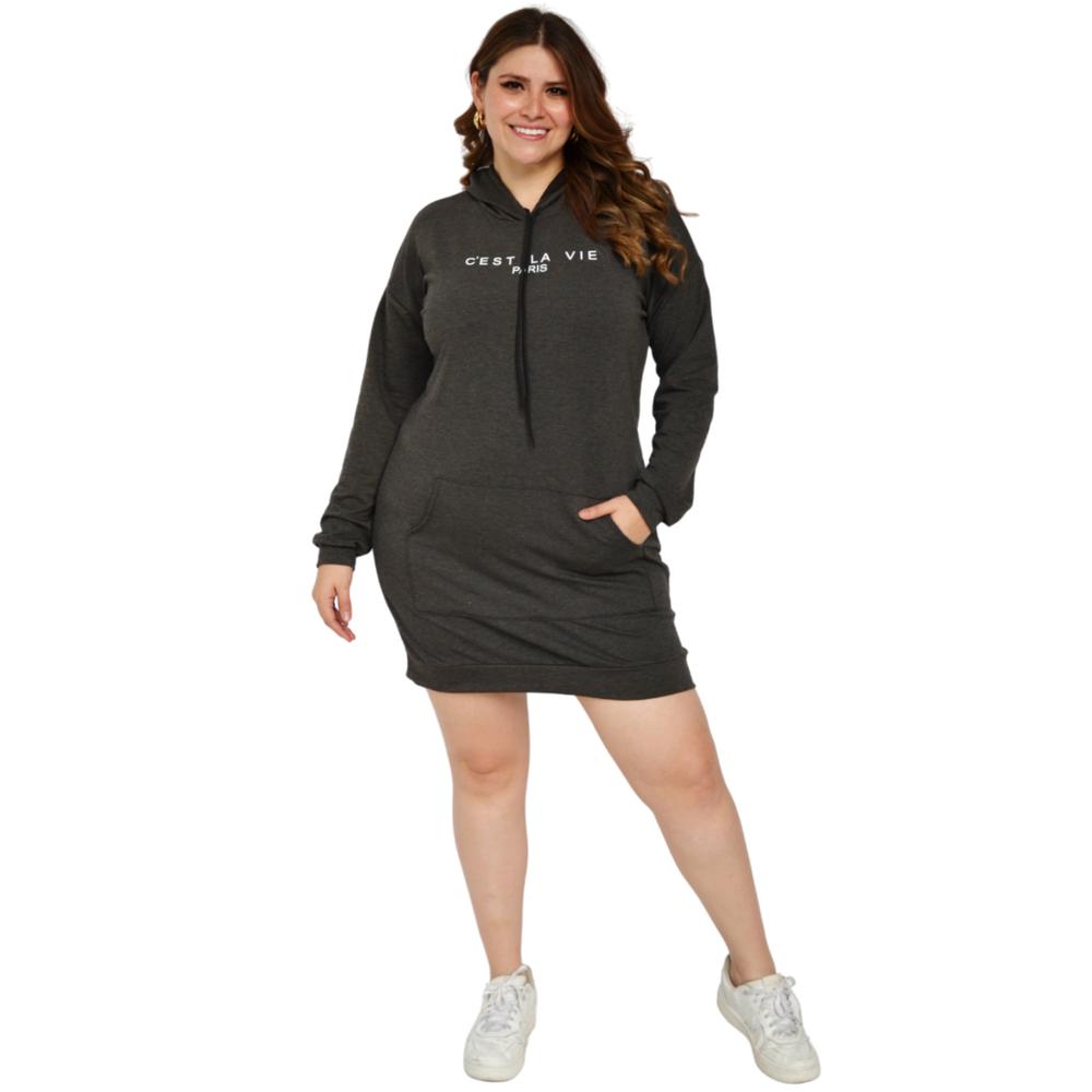 Foto 6 pulgar | Vestido Deportivo Roman Fashion V-GR-8024 color Gris Tallas Extras