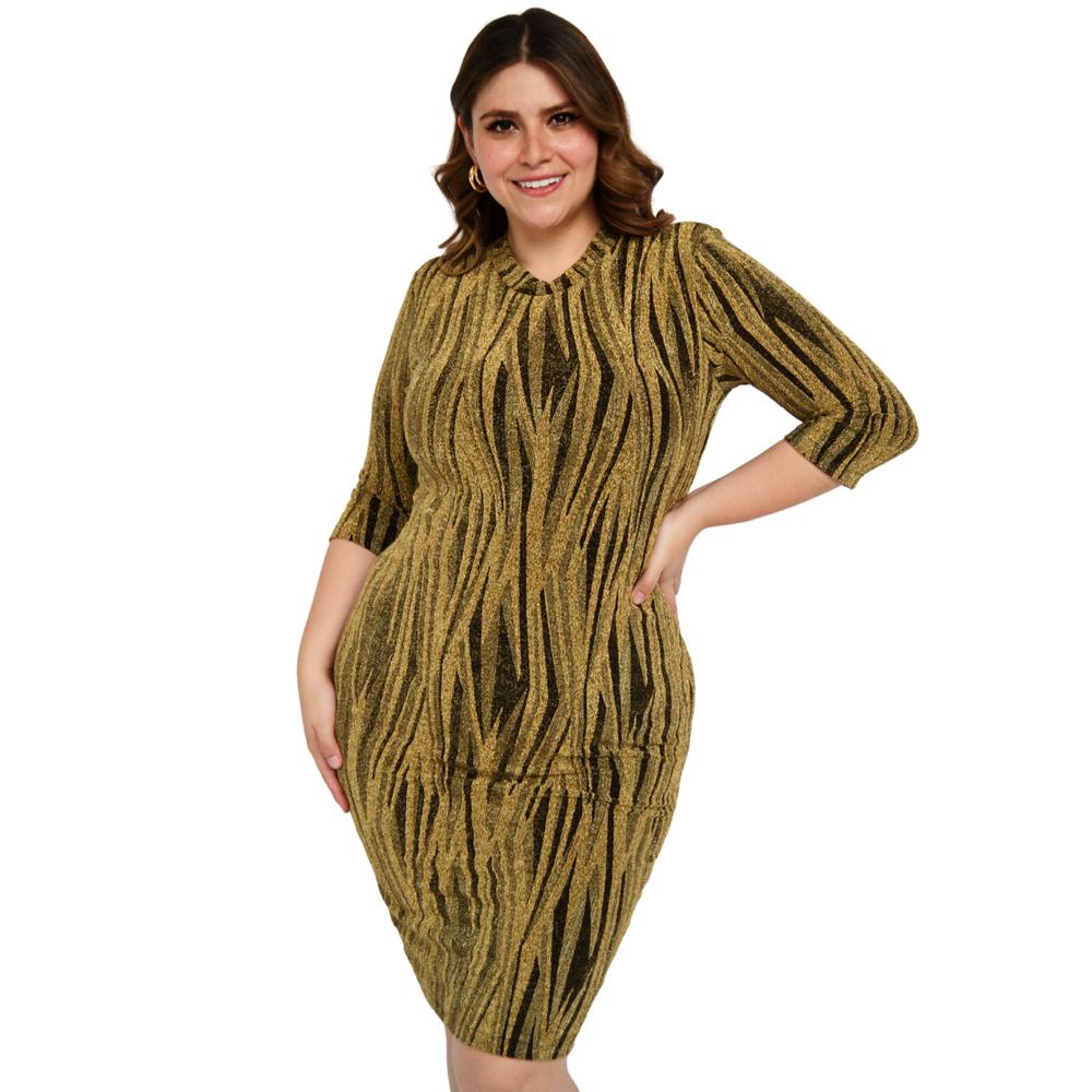 Vestido de Noche Roman Fashion Tallas Extras 1603 color Oro