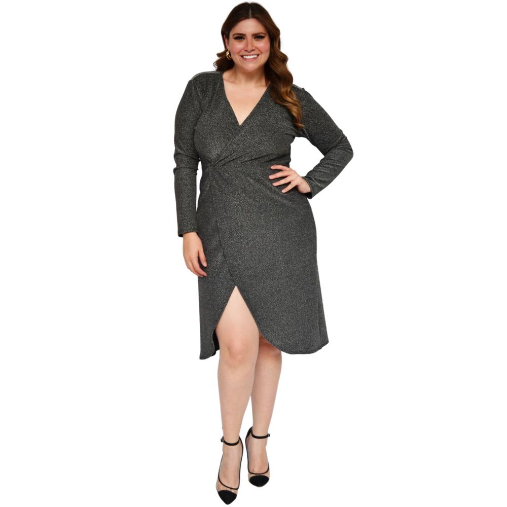 Foto 6 pulgar | Vestido Formal Roman Fashion-tallas Extras 4302 color Plata