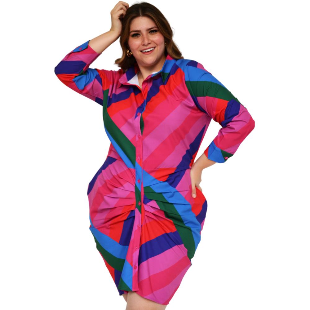Foto 3 pulgar | Vestido ROMAN FASHION 2970 Multicolor