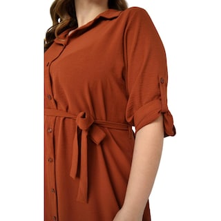 Foto 5 | Vestido Largo Roman Fashion Tallas Extras 1765 Marrón