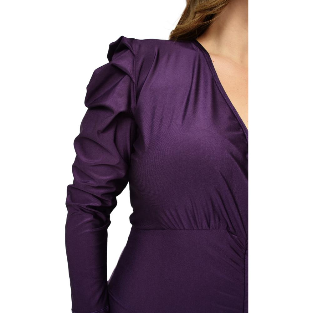 Foto 6 pulgar | Vestido  con Fruncido Roman Fashion color Púrpura para Mujer