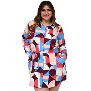 Foto 2 | Vestido Corto Roman Fashion V-JUL-0546 Multicolor con Figuras Tallas Extras