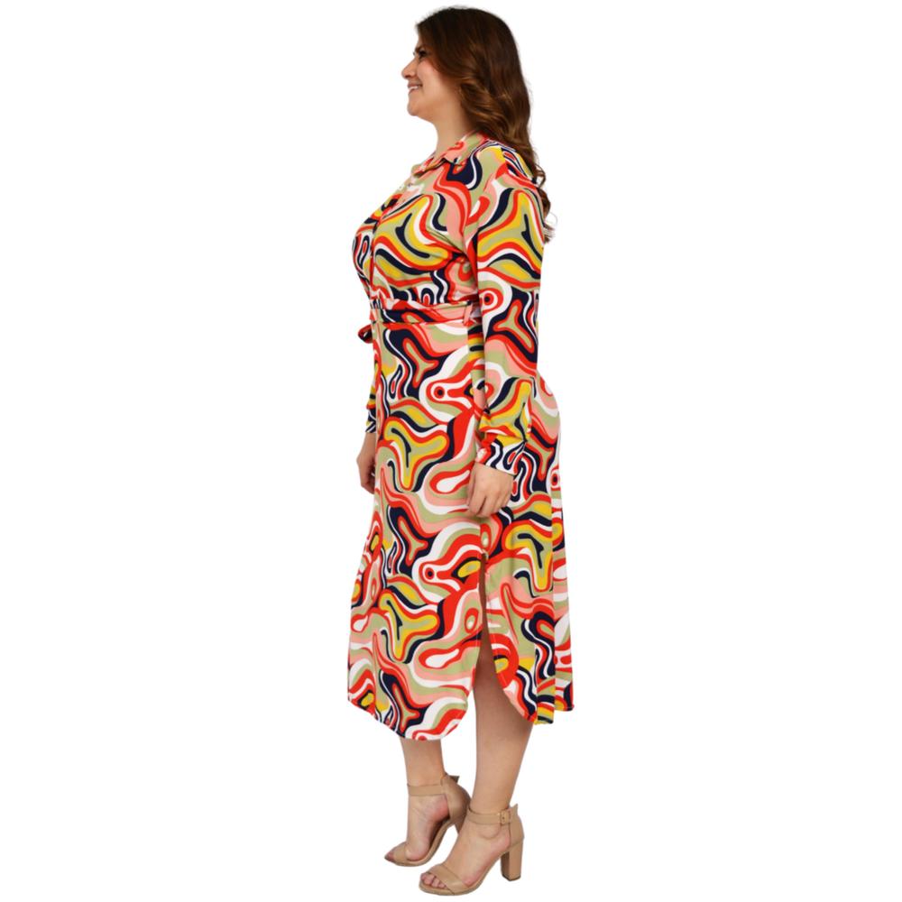 Foto 4 pulgar | Vestido Sublimado Roman Fashion V-GUS-4307 Multicolor Talla Extra