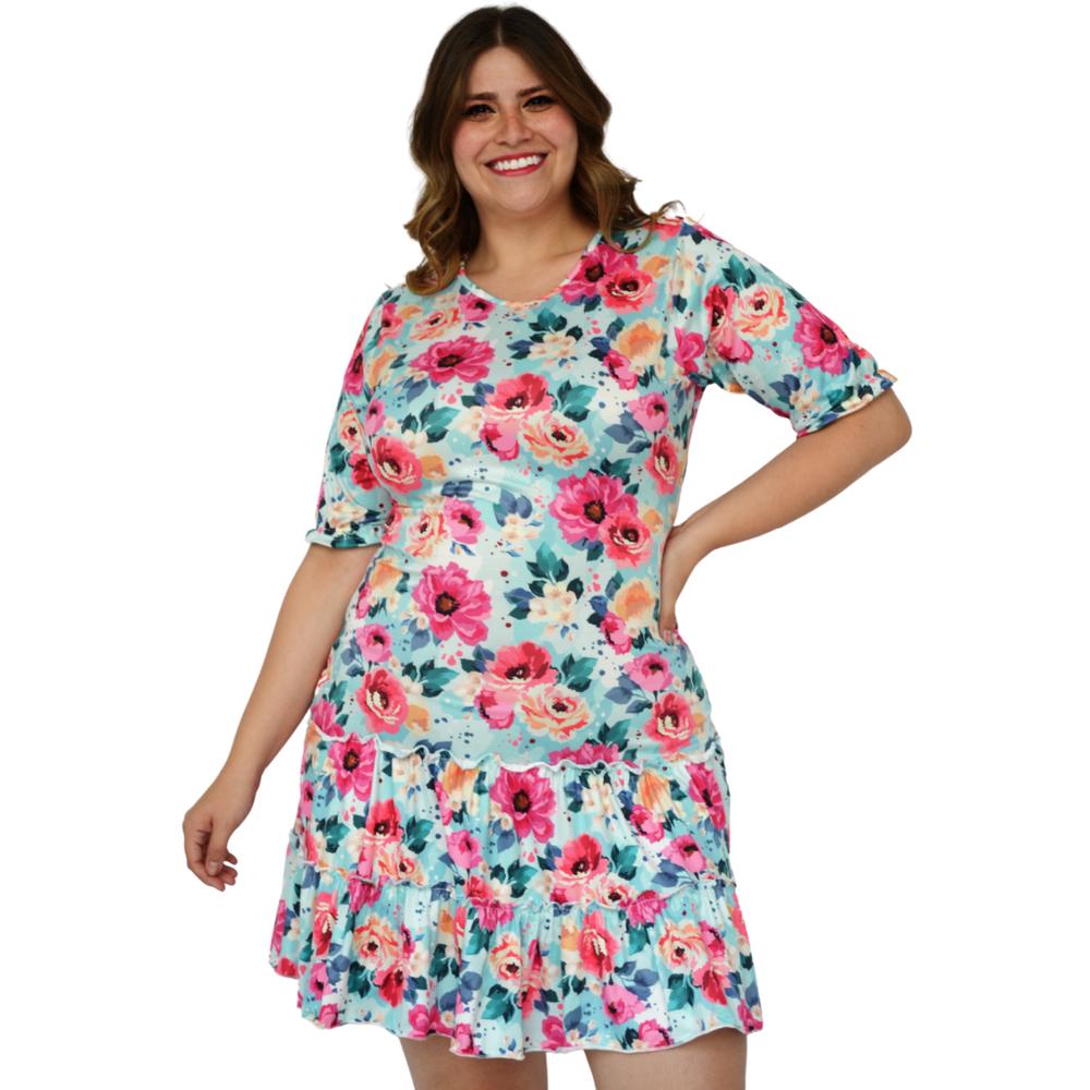 Foto 2 pulgar | Vestido Casual Roman Fashion 4288 Multicolor para Mujer