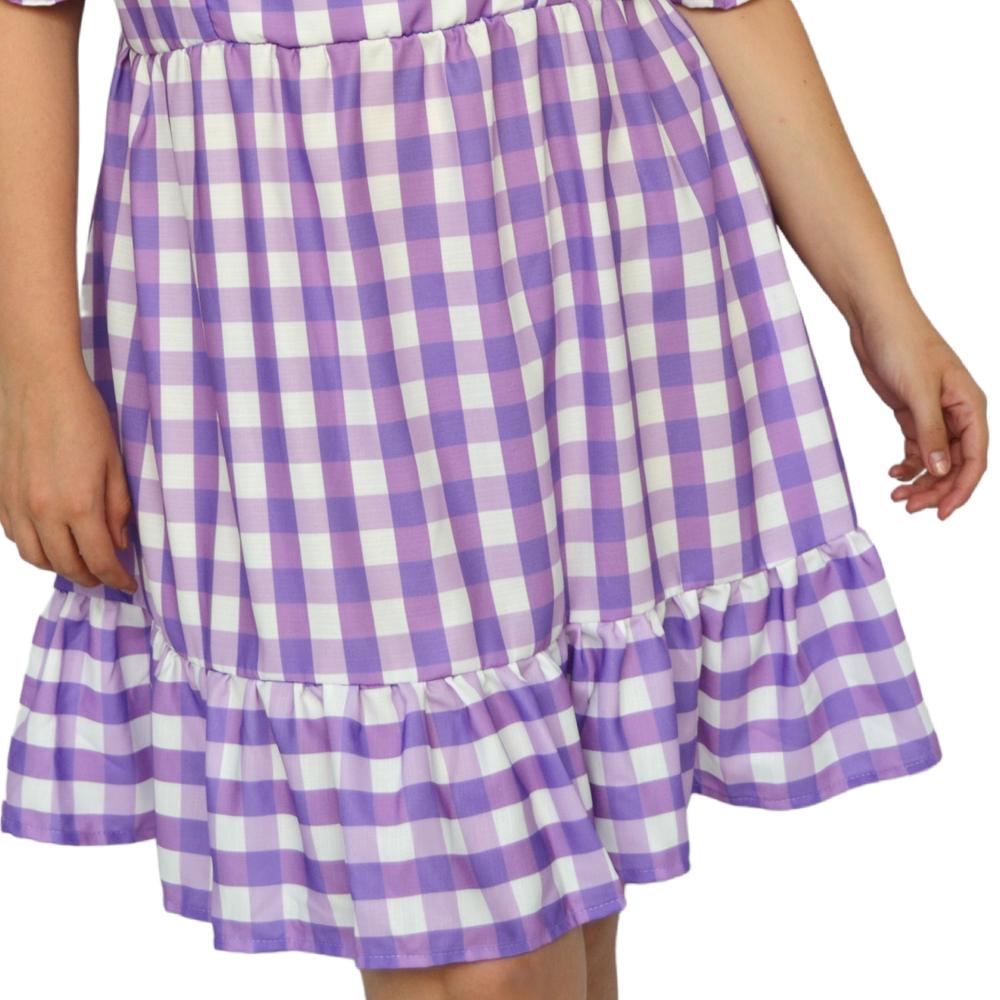 Foto 5 pulgar | Vestido Manga Bombacha Roman Fashion 4272 color Lila para Mujer
