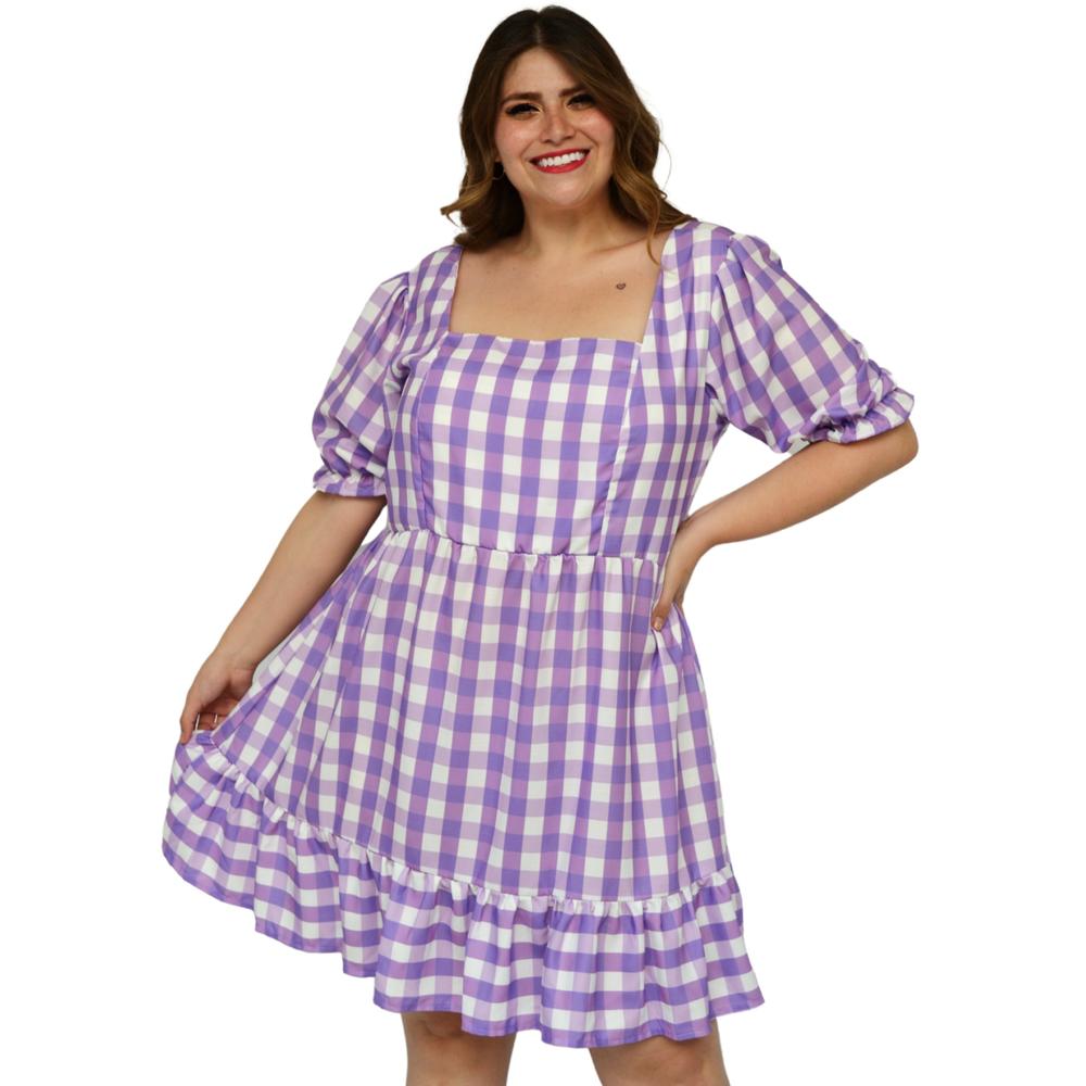 Foto 5 | Vestido Manga Bombacha Roman Fashion 4272 color Lila para Mujer