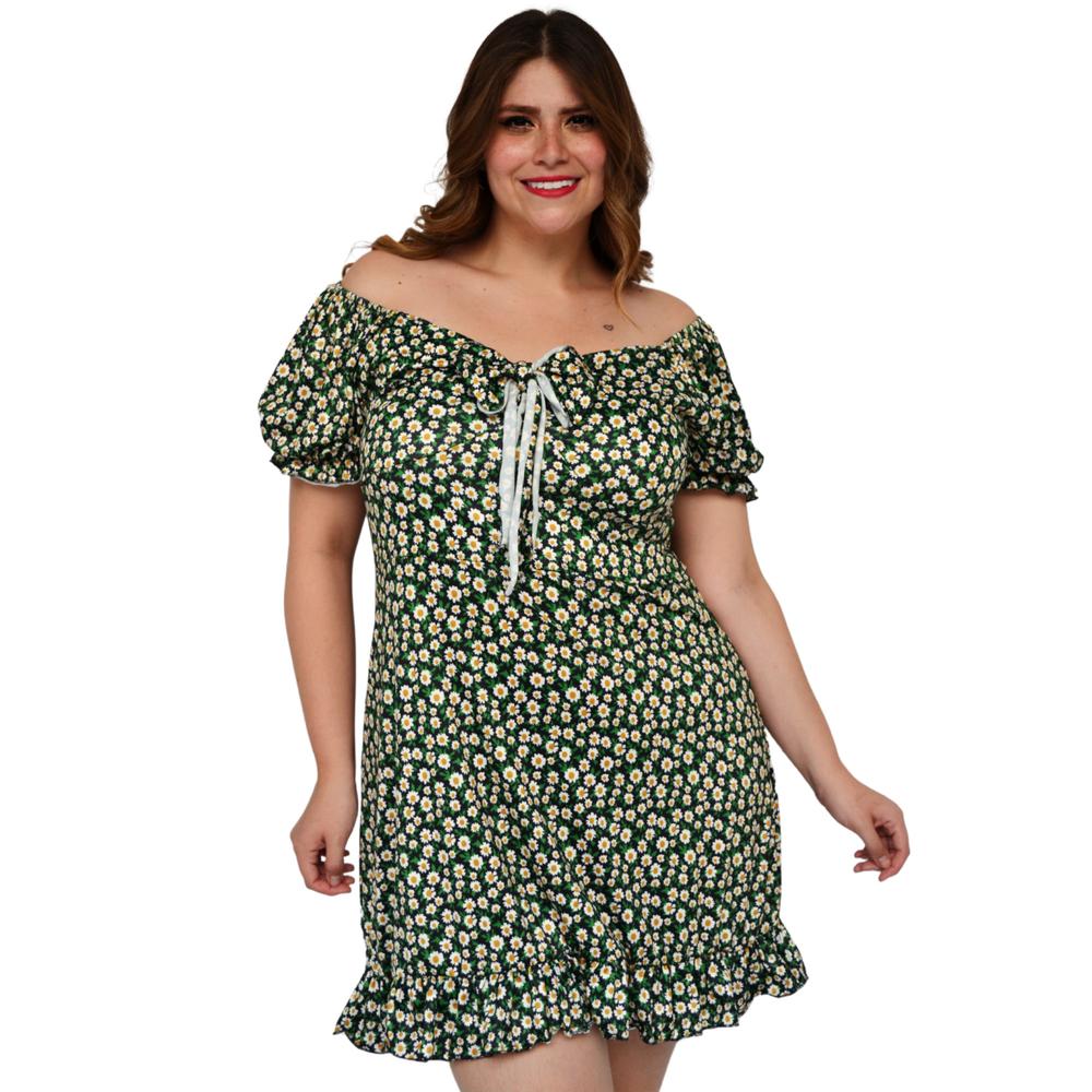 Vestido Campesino Roman Fashion 4270 color Negro para Mujer